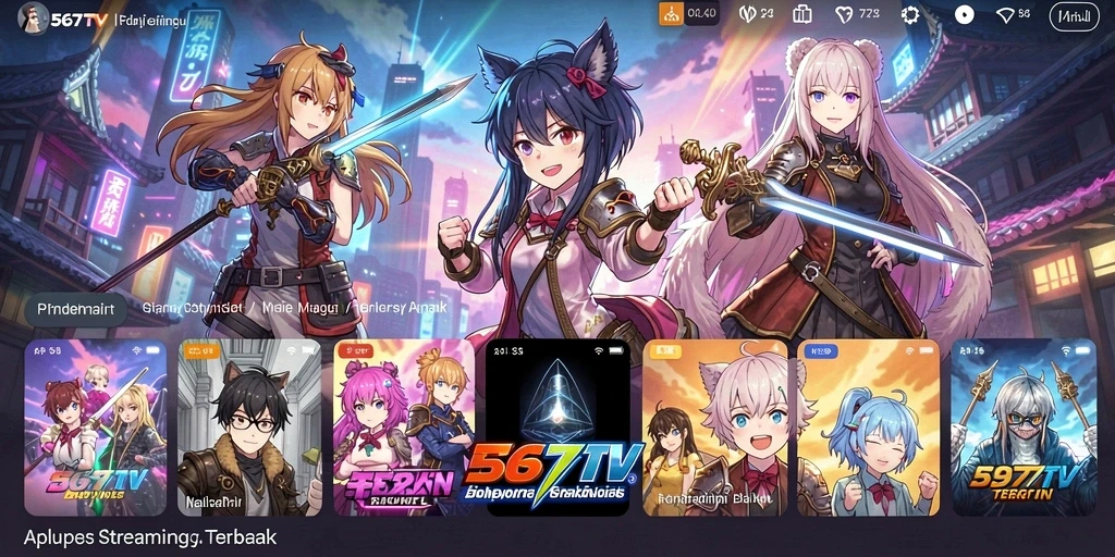Tampilan gameplay aplikasi Anime 567TV yang menarik.