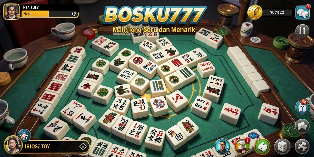 Tampilan menarik dari gameplay Mahjong di BOSKU777.