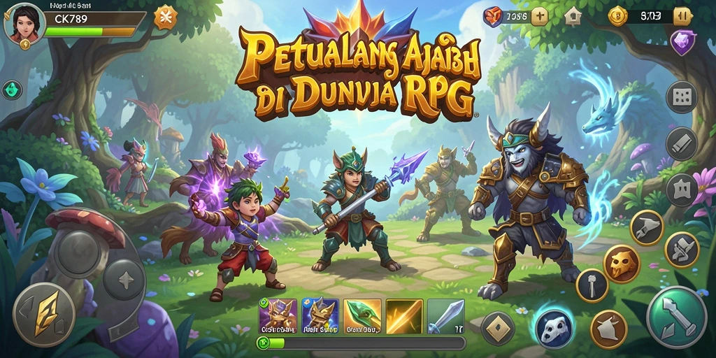 Tangkapan layar utama CK789 menampilkan aksi seru gameplay RPG.