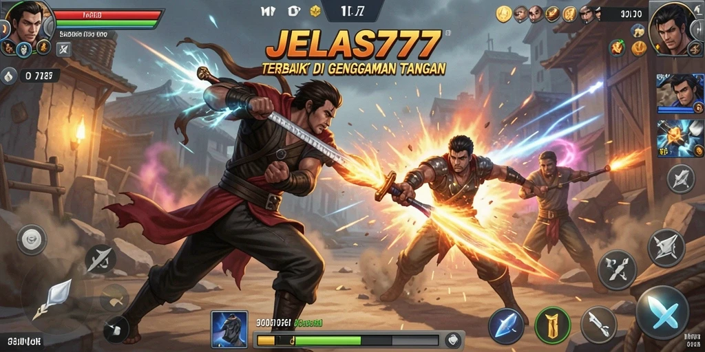 Gameplay JELAS777 menampilkan pertarungan seru dengan grafis menarik.