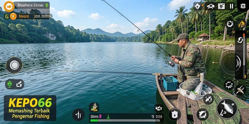Tampilan gameplay KEPO66 dengan aksi memancing yang seru dan menantang.
