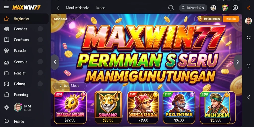 Screenshot gameplay MAXWIN77 yang menggembirakan dan penuh warna.