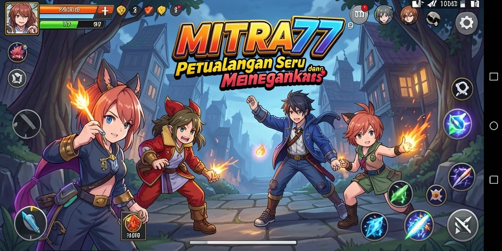 Screenshot utama menunjukkan karakter anime dalam aksi seru.