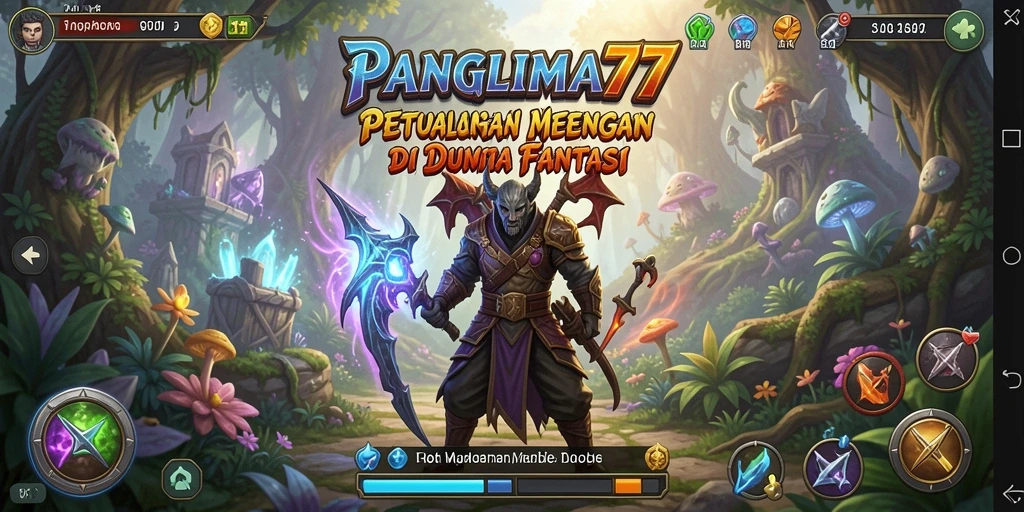 Screenshot gameplay dari PANGLIMA77 yang menampilkan pertarungan petualangan.