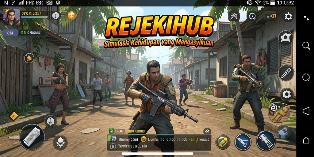 Screenshot gameplay REJEKIHUB menunjukkan interaksi karakter yang menarik.