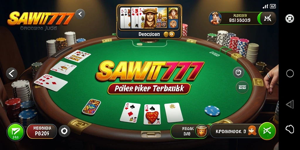 Tampilan gameplay seru dalam permainan Poker di SAWIT777.