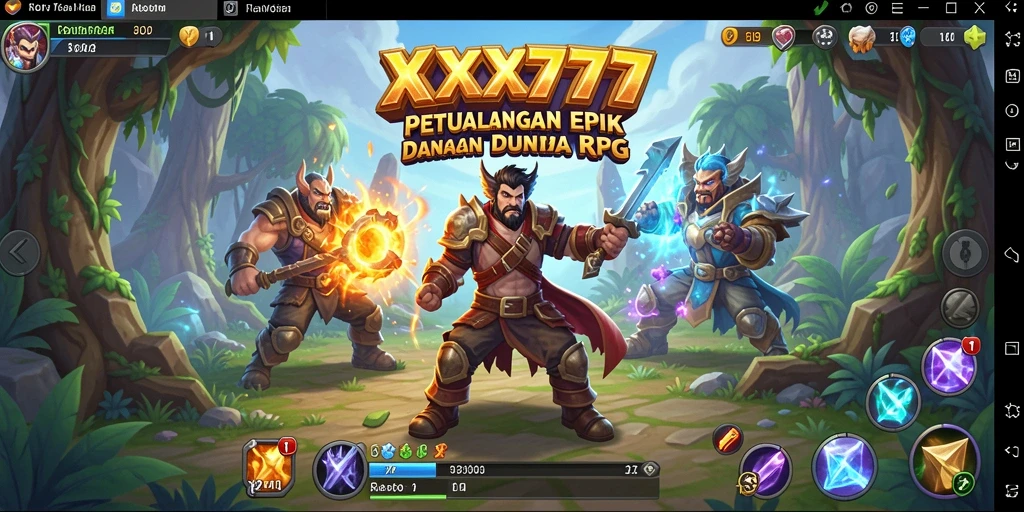 Tampilan gameplay RPG XXX777 yang mendebarkan dan penuh aksi.